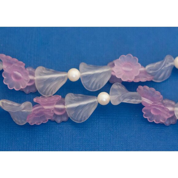 18", Flower Flower Vintage Beaded Necklace by Avon - D6 - Picture 4 of 5